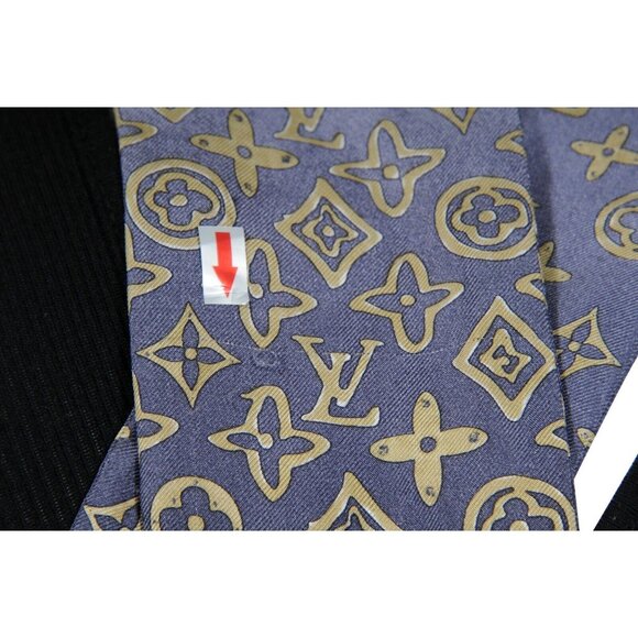 Louis Vuitton Womens LV Monogram Map Bandeau Blue Ombre Silk Neck Tie Scarf - Picture 4 of 10